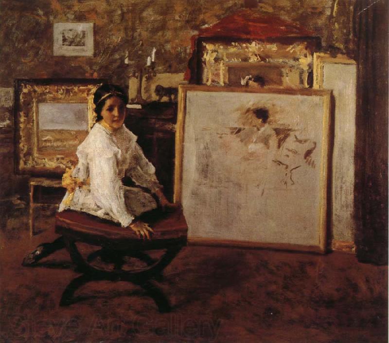 William Merritt Chase Do you speak with me Germany oil painting art